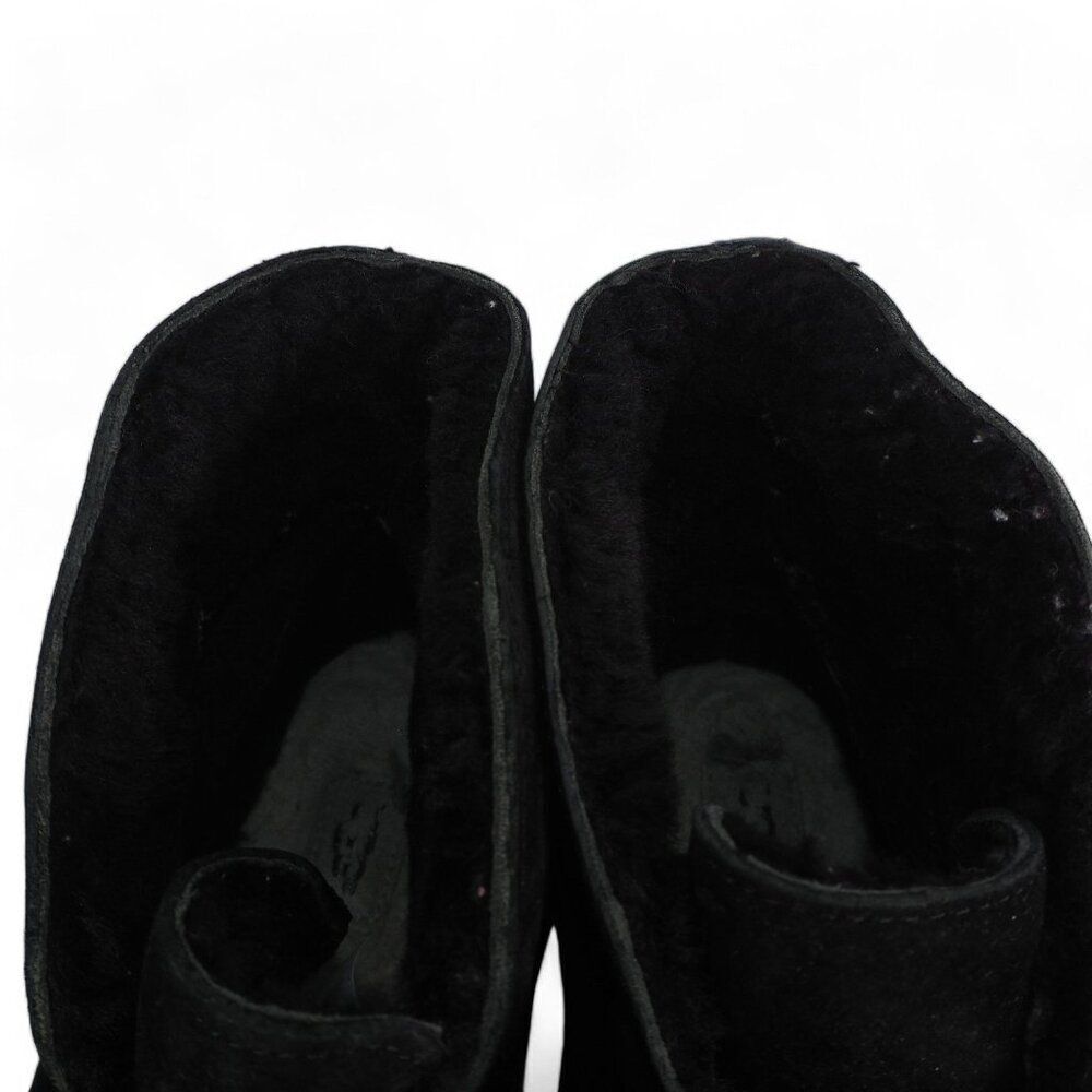 UGG Kallen Suede Moc‎ Toe Pom Pop Suede Ankle Booties Black 1017541 Women's 7 - Picture 11 of 12